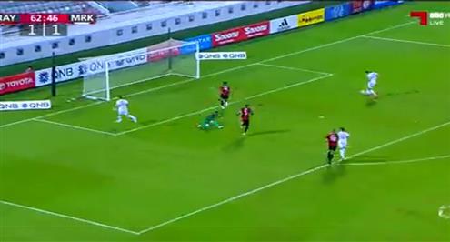 المرمى خالي.. لاعب المرخية يهدر هدفا أمام الريان