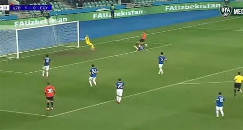 هدف منتخب مصر الأولمبي الأول أمام أوزباكستان (بلال مظهر)
