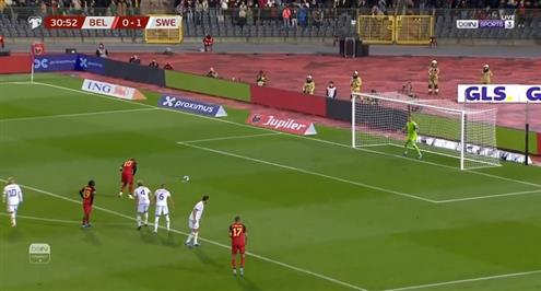 هدف بلجيكا الأول أمام السويد (لوكاكو)