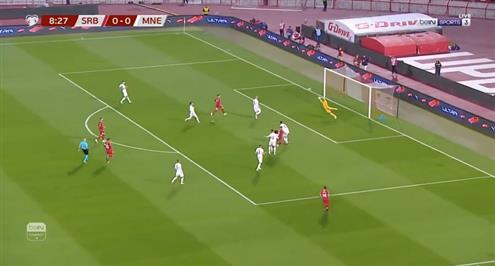تسديدة رائعة.. هدف صربيا الأول أمام الجبل الأسود (ميتروفيتش)