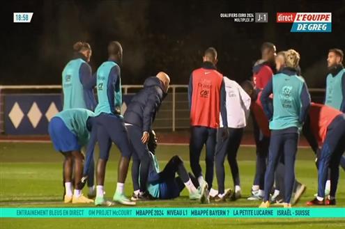 لحظة إصابة كامافينجا في تدريبات منتخب فرنسا