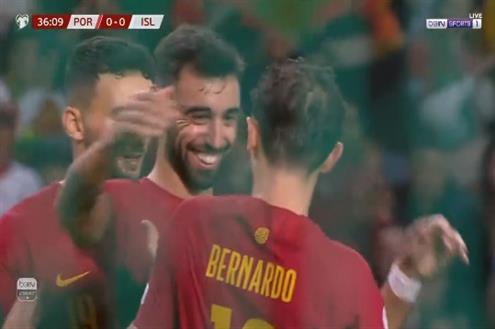 هدف البرتغال الأول أمام أيسلندا (برونو فرنانديز)