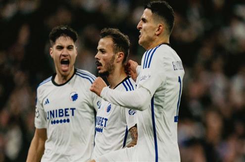 هدف كوبنهاجن الثاني أمام مانشستر يونايتد ( دييجو جونسالفيس)