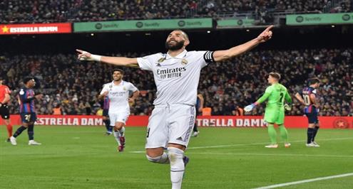 هدف ريال مدريد الرابع أمام برشلونة (بنزيما)