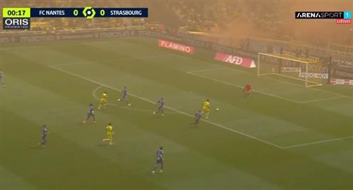 مصطفى محمد يهدر هدفا أمام ستراسبورج 