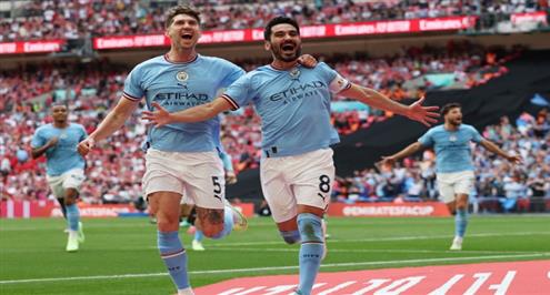 هدف مانشستر سيتي الثاني أمام اليونايتد (جوندوجان)