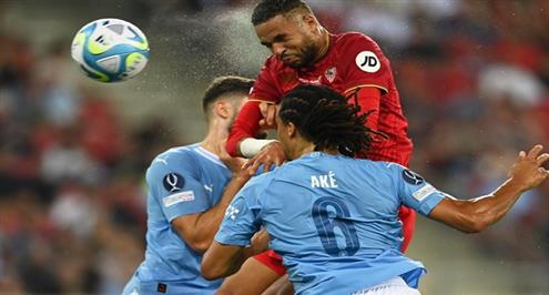 رأسية رائعة .. هدف اشبيلية الأول أمام مانشستر سيتي (يوسف النصيري)