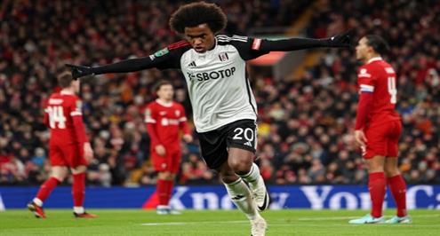 هدف فولهام الأول أمام ليفربول (ويليان)