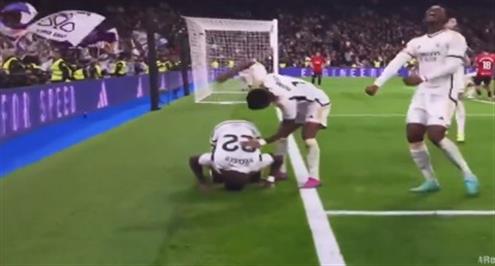 هدف ريال مدريد الأول أمام مايوركا (روديجير)