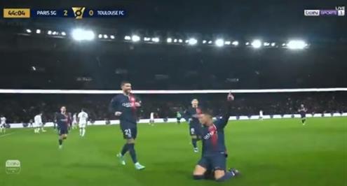 هدف باريس سان جيرمان الثاني أمام تولوز (مبابي)