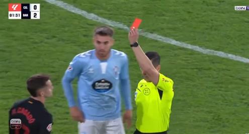 طرد كاسادو في مباراة سيلتا فيجو وبرشلونة