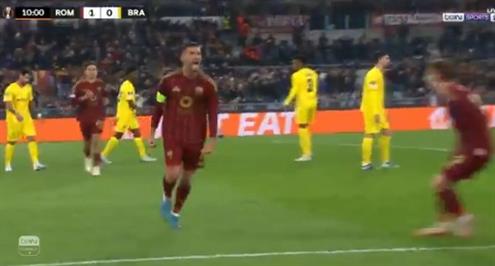 هدف روما الأول أمام سبورتينج براجا (بيليجريني)