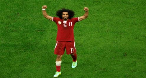 هاتريك.. هدف قطر الثالث أمام الأردن (أكرم عفيف)