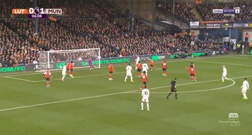 هدف مانشستر يونايتد الثاني أمام لوتون (هويلوند)