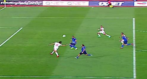 فرصة هدف من ناصر منسي في مباراة أبو سليم والزمالك