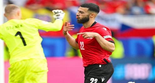 هدف جورجيا الأول أمام التشيك