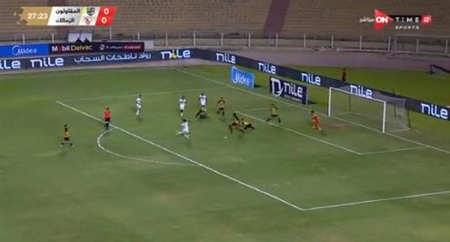 أحمد عبد الرحيم إيشو يهدر هدف محقق أمام المقاولون العرب 