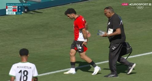 لحظة إصابة أحمد سيد زيزو أمام المغرب 