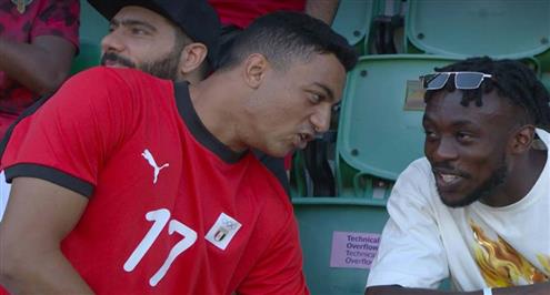 مصطفى محمد يؤازر منتخب مصر أمام المغرب في أولمبياد باريس