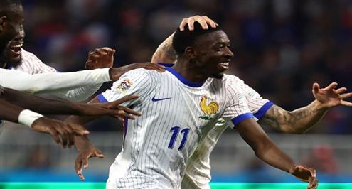 هدف فرنسا الثاني أمام بلجيكا (ديمبيلي)