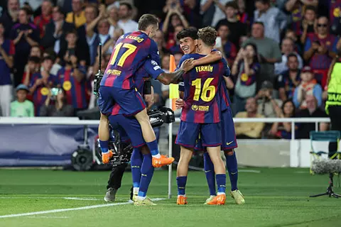 هدف برشلونة الثاني أمام أولمبياكوس (فيرمين لوبيز)