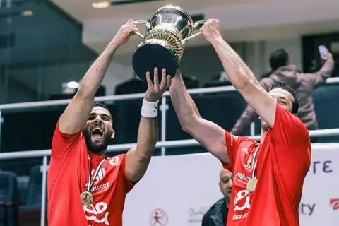 مراسم تتويج الأهلي بكأس مصر لكرة اليد