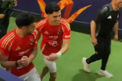 فرحة أكرم توفيق وبنشرقي بعد الفوز على البنك الأهلي