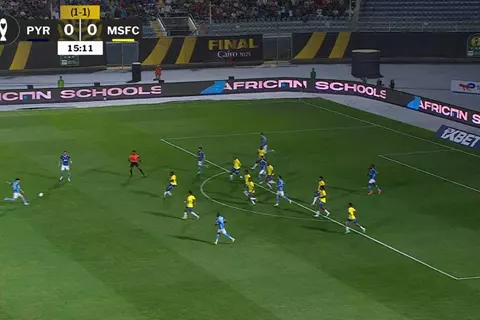 تسديدة قوية من أحمد عاطف قطة أمام صنداونز