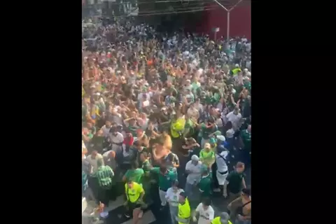 احتفال جنوني من جماهير بالميراس بعد الفوز على بوتافوجو