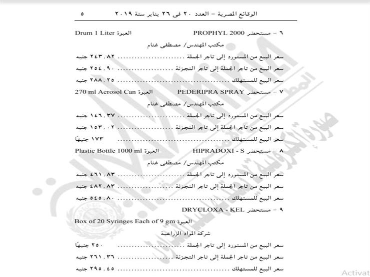 تحديد أسعار 66 مستحضرا بيطريا 2