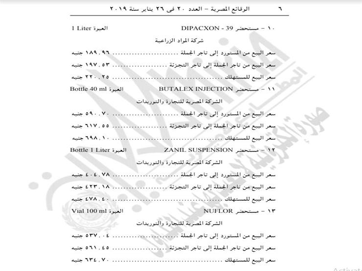 تحديد أسعار 66 مستحضرا بيطريا 3