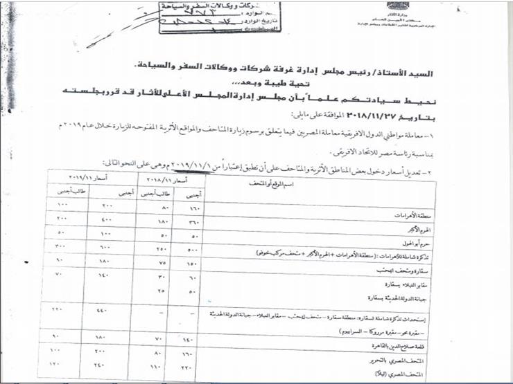 أسعار المزارات الأثرية1