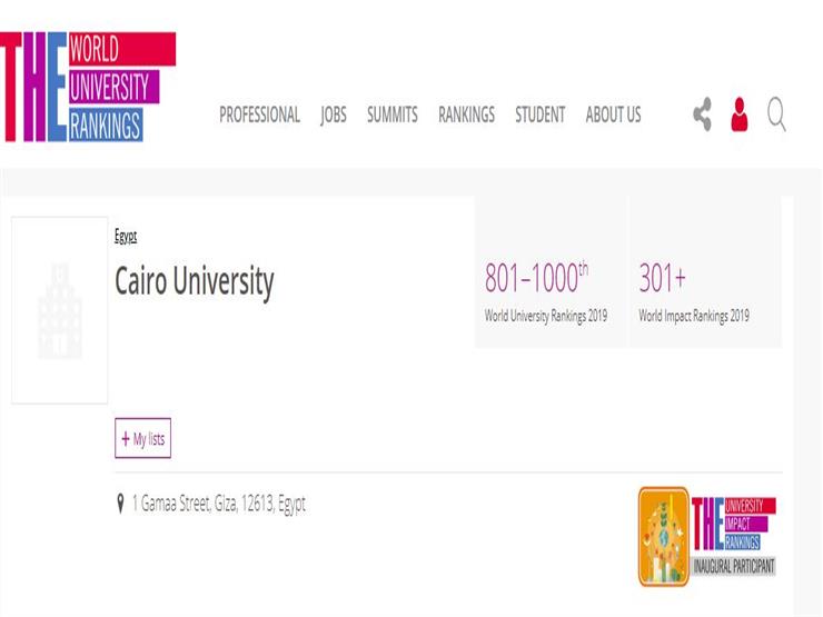 تصنيف جامعة القاهرة