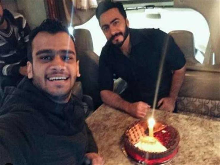 تامر حسني يحتفل بعيد ميلاد مصطفى حفناوي