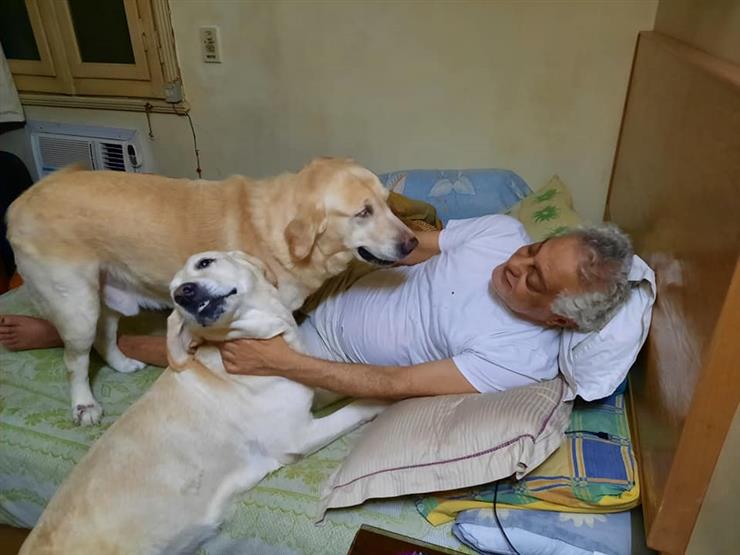 توفيق عبد الحميد مع كلابه