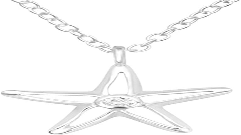 925 sterling silver necklace, with a torch design inlaid with cubic zirconia stones from Asfour, silver