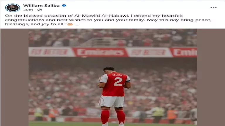 تهنئمة نجم أرسنال بالمولد النبوي
