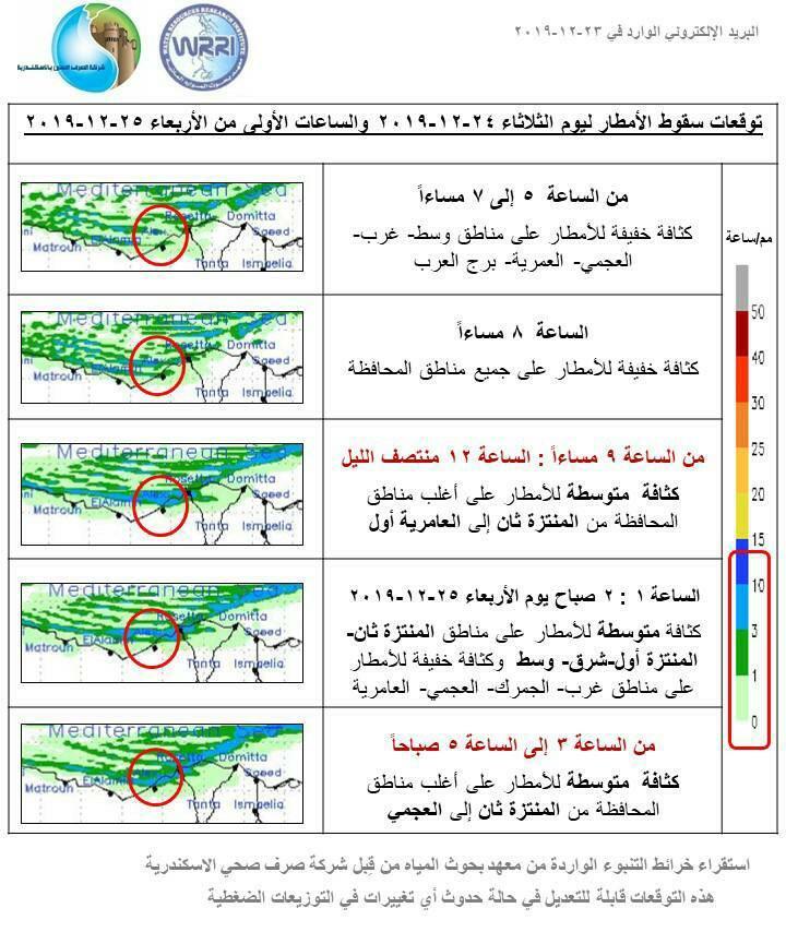 أماكن ومواعيد هطول الأمطار على الإسكندرية خلال يومين (1)