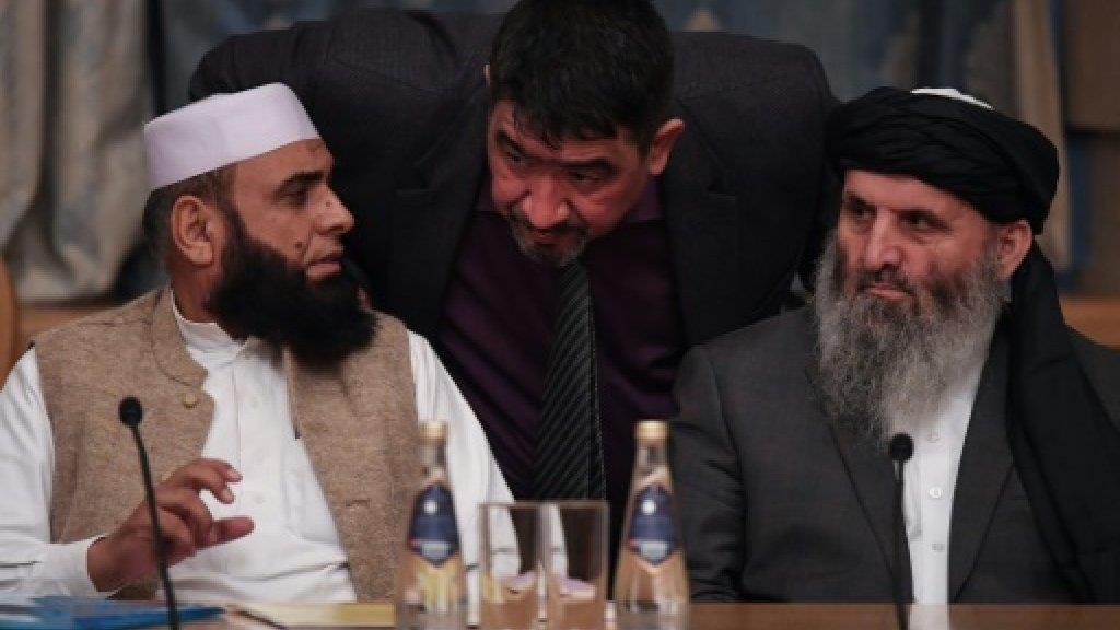 ممثلون عن حركة طالبان خلال محادثات دولية حول أفغانستان