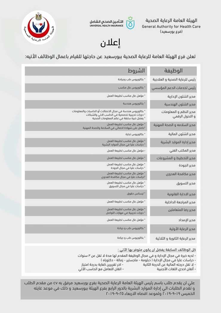 إعلان-وظائف-التأمين-الشامل-في-بورسعيد