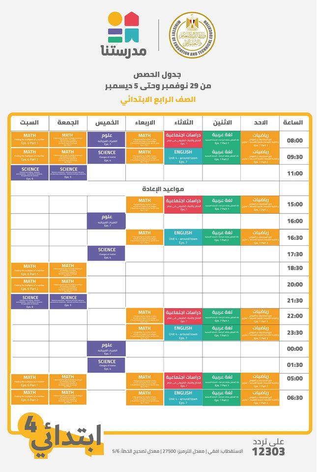 الرابع الابتدائي