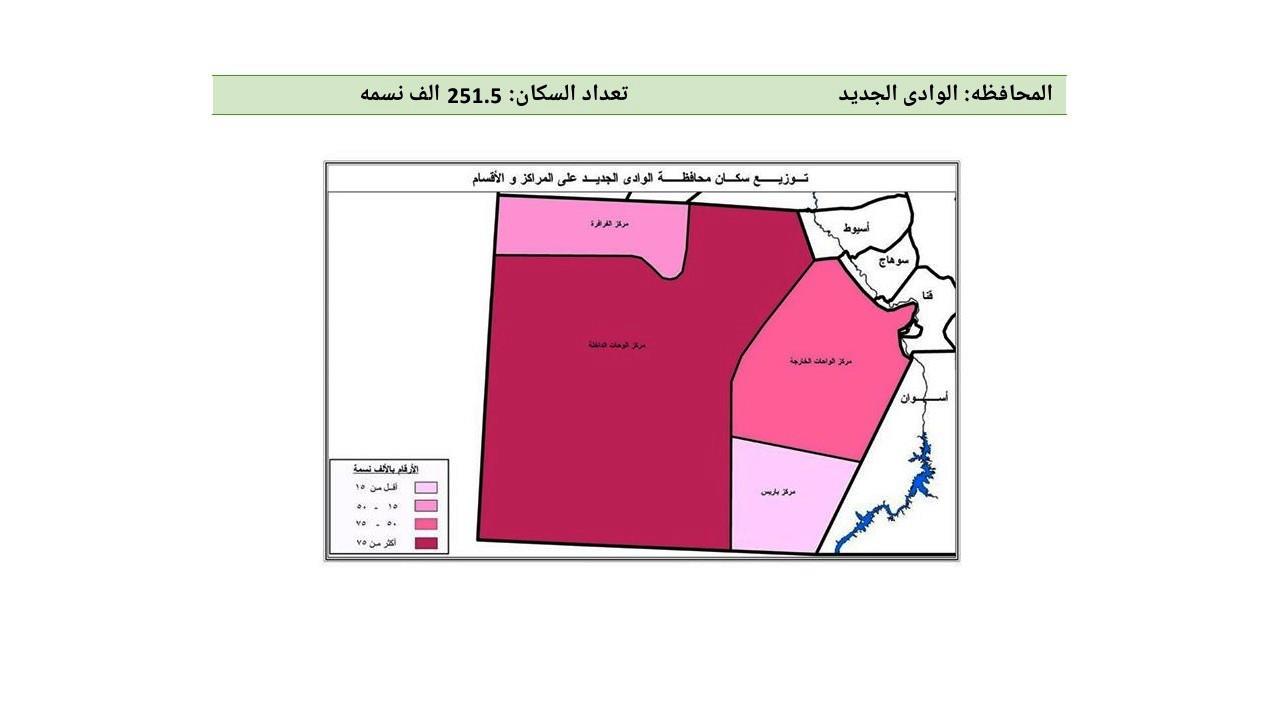 محافظة الوادي الجديد - تقسيم وزارة الصحة