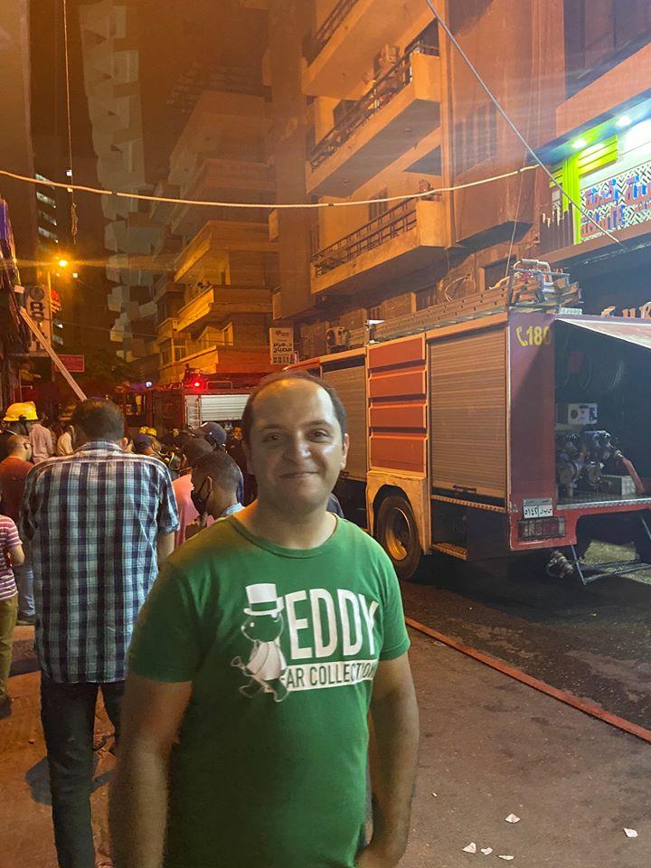الدكتور محمد رشدي بعد السيطرة على حريق مستشفى أجيال