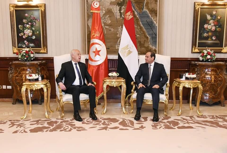 الرئيس عبدالفتاح السيسي ونظيره التونسي قيس سعيد