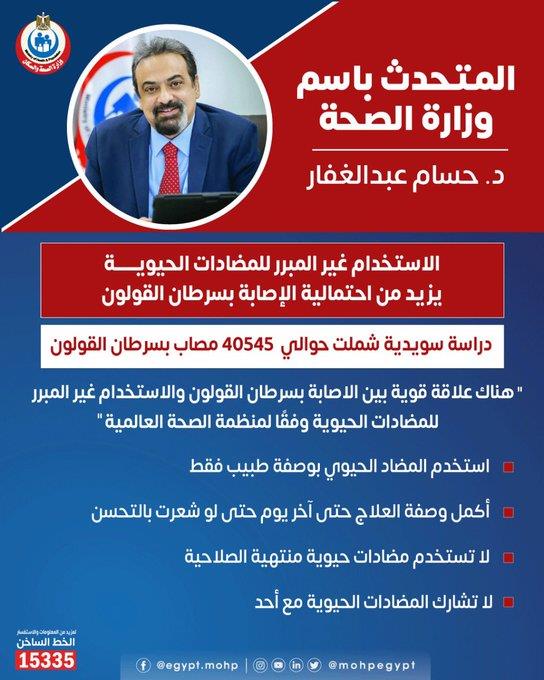 حذر الدكتور حسام عبدالغفار المتحدث باسم وزارة الصحة