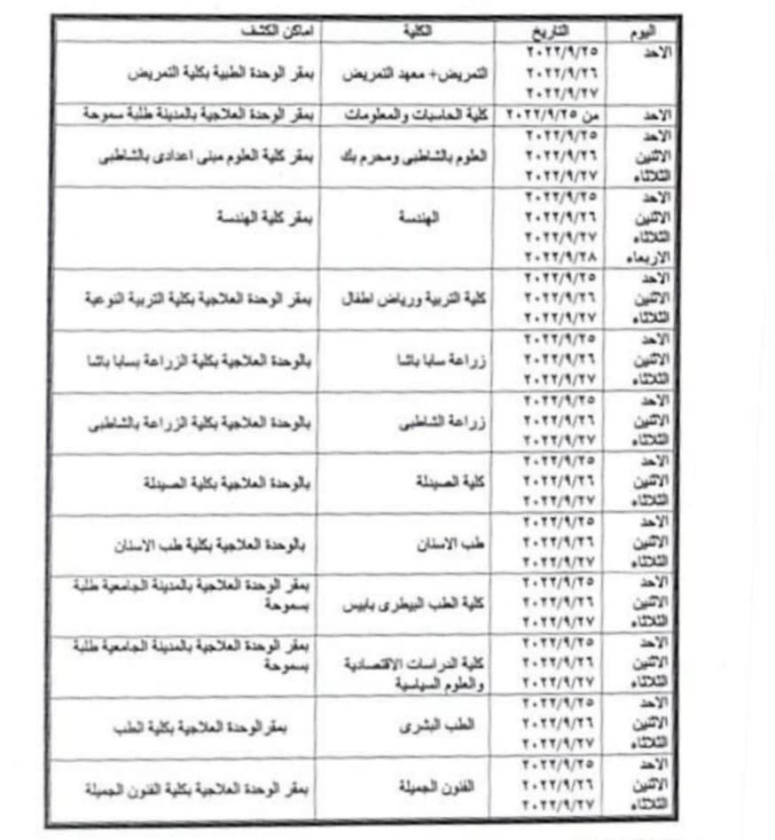 مواعيد الكشف الطبي (1)