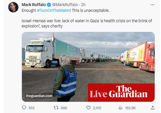 مارك رافلو يطالب بدخول المساعدات إلى غزة