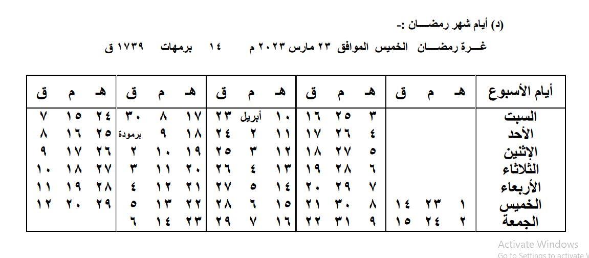 عدد أيام شهر رمضان (1)