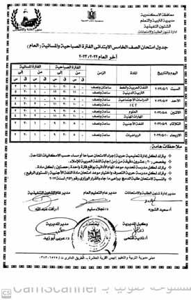 جداول امتحانات الفصل الدراسي الثاني1 ( (7)