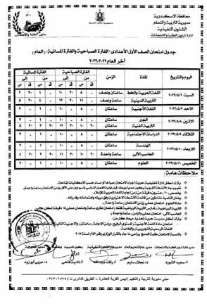 جداول امتحانات الفصل الدراسي الثاني1 (1)